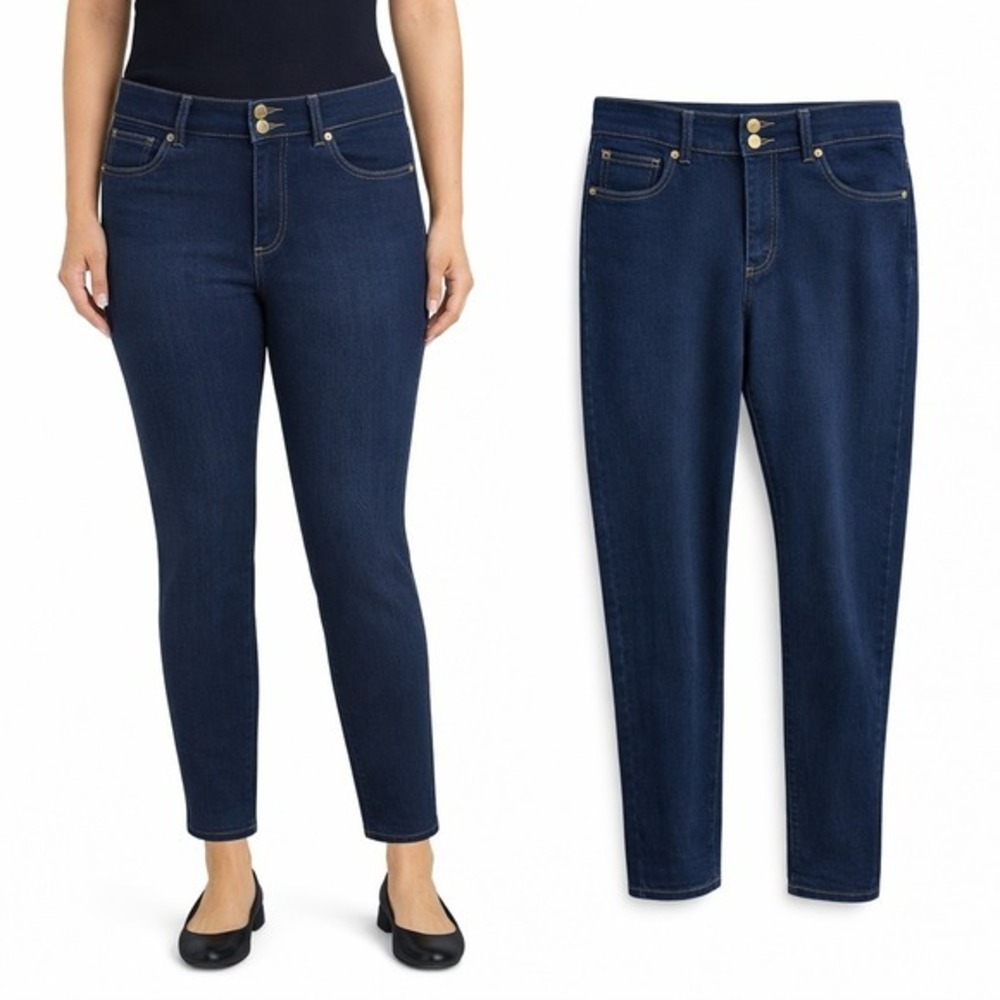 Michael Kors Mens Indigo Blue High Rise Skinny Jeans Gold Hardware‎ Size 8